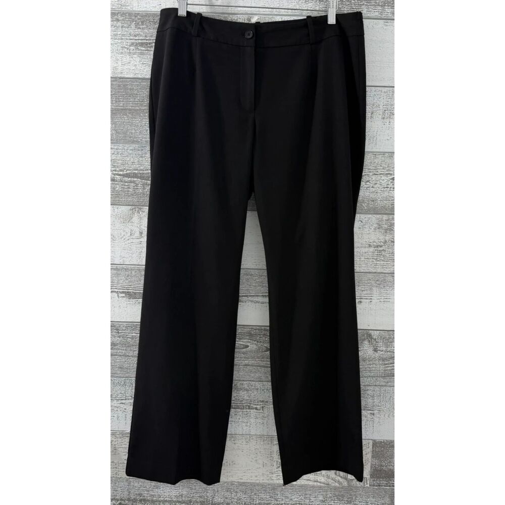 Talbots Heritage Pants Black Stretch Wide Leg Women's Size 14w (Fit 36x31) - Picture 1 of 12